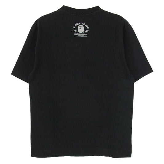 A BATHING APE アベイシングエイプ フロント ロゴプリント Tシャツ 半袖カットソー ブラック系 S【中古】