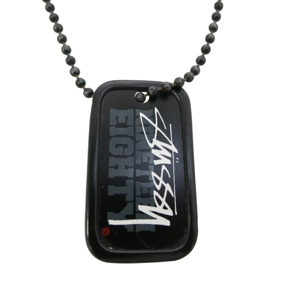 STUSSY ステューシー NINETEEN EIGHTY ストックロゴ ドッグタグ ネックレス ブラック系【中古】