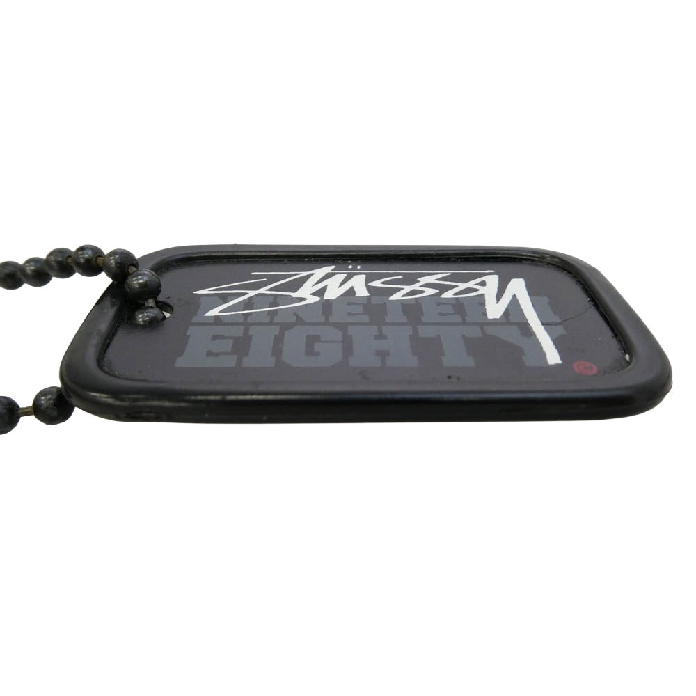 STUSSY ステューシー NINETEEN EIGHTY ストックロゴ ドッグタグ ネックレス ブラック系【中古】