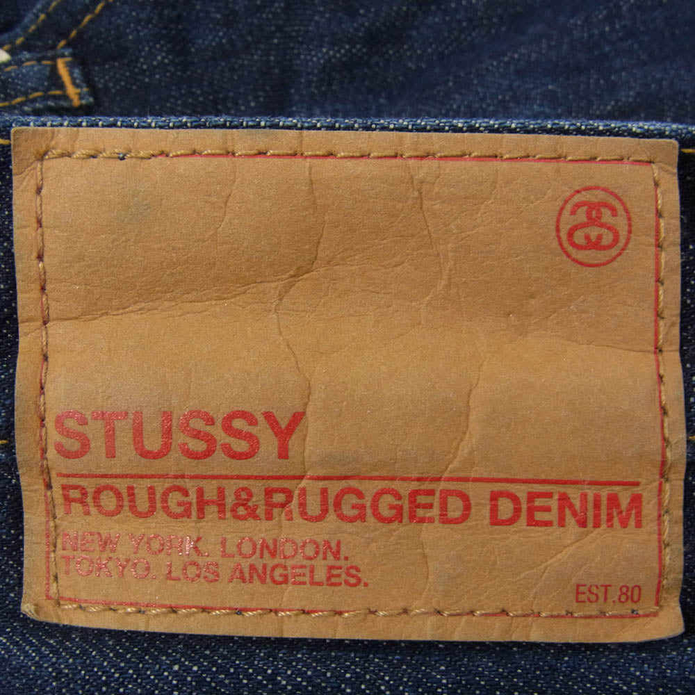 STUSSY ステューシー 016731 VPST14M ROUGH RUGGED バックポケット サークル プリント ストレートデニムパンツ インディゴブルー系 30【中古】