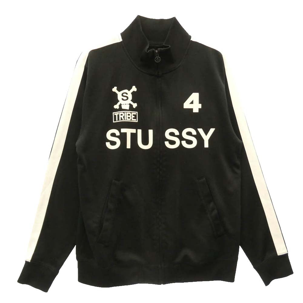 STUSSY ステューシー ナンバリングロゴ スカルプリント サイドライン トラックジャケット ブラック系 M【中古】