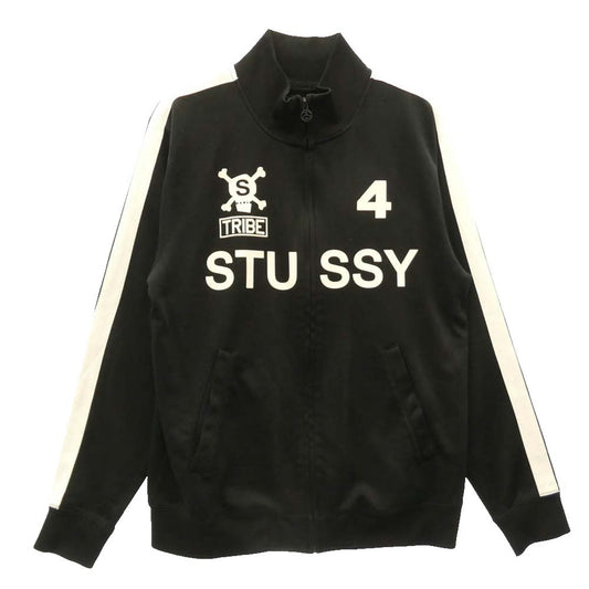 STUSSY ステューシー ナンバリングロゴ スカルプリント サイドライン トラックジャケット ブラック系 M【中古】