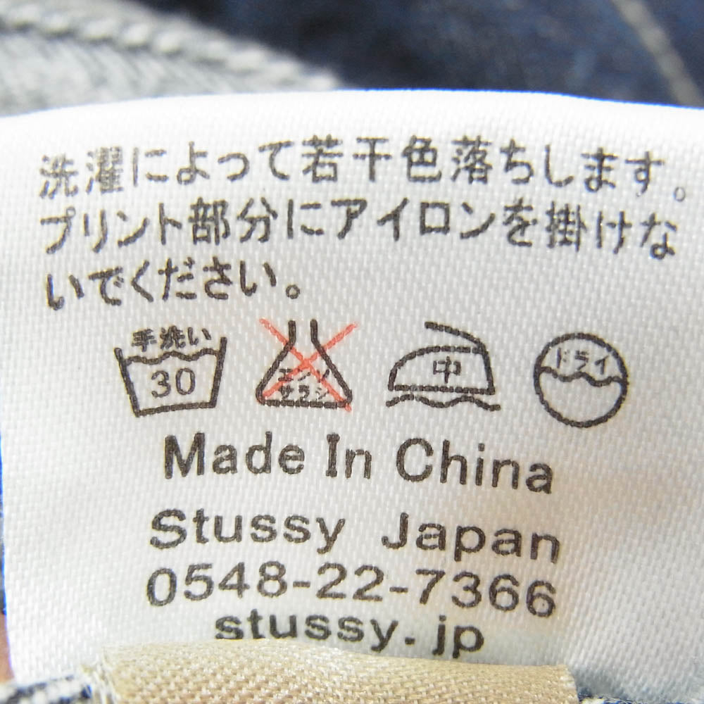 STUSSY ステューシー ROUGH RUGGED バックポケット サークル プリント ストレートデニムパンツ インディゴブルー系 30【中古】