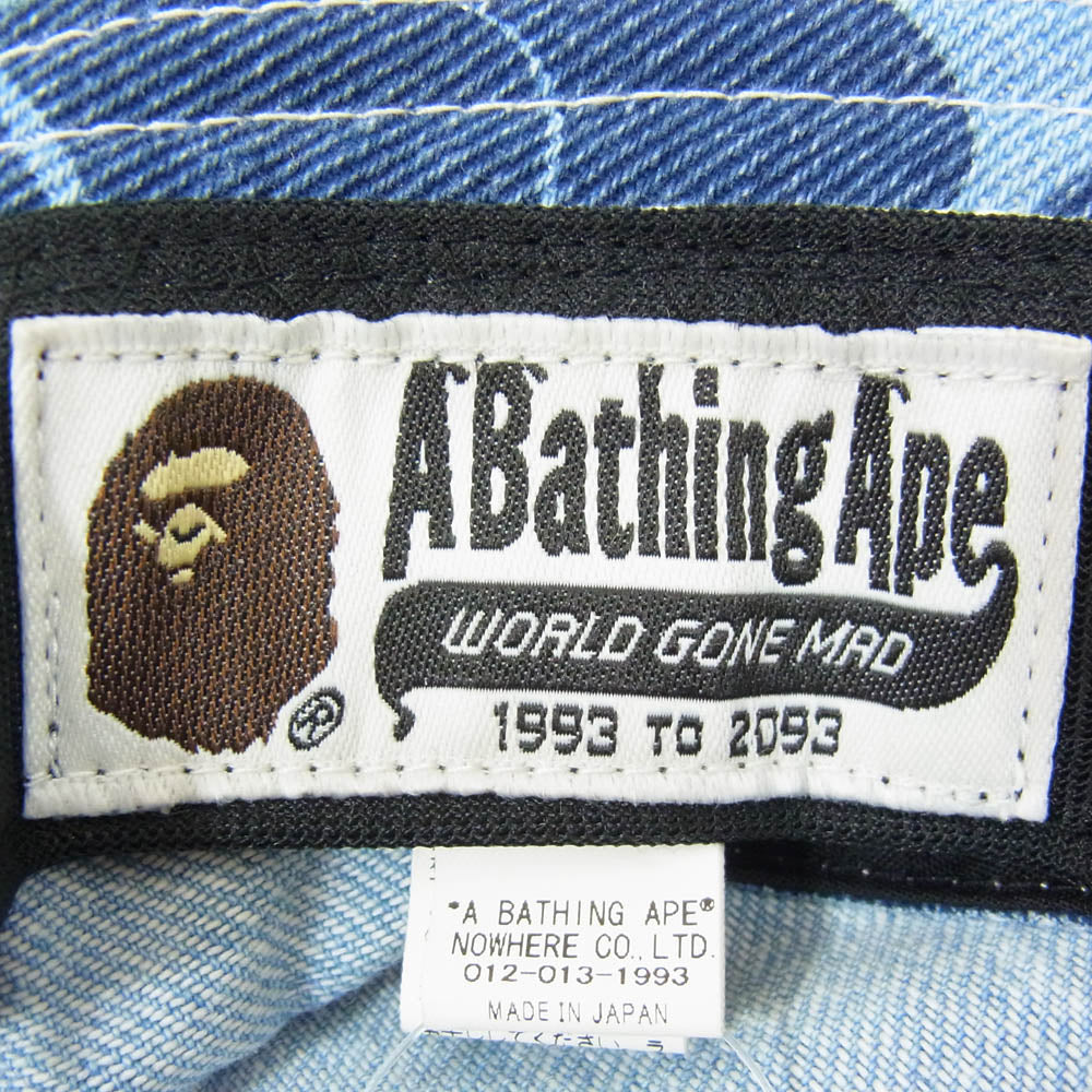 A BATHING APE アベイシングエイプ 001HTK201001M ASIA CAMO DENIM HAT アジアカモ デニム バケットハット 帽子 インディゴブルー系【中古】