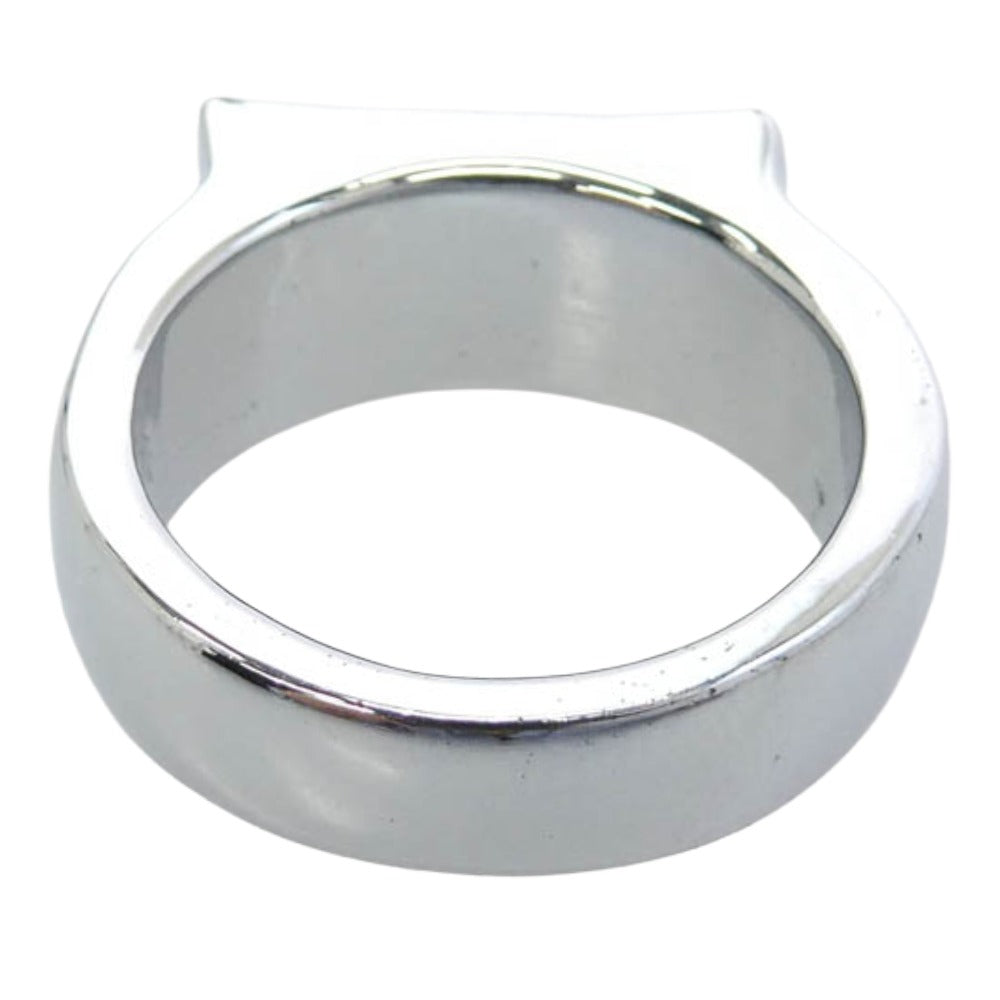STUSSY ステューシー オールド Box logo Ring ボックス ロゴ 指輪 リング L/XL シルバー系 ブラック系 17.5号【美品】【中古】