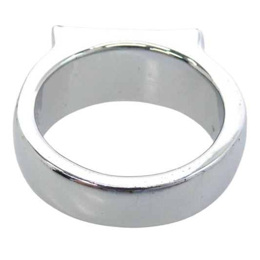 STUSSY ステューシー オールド Box logo Ring ボックス ロゴ 指輪 リング L/XL シルバー系 ブラック系 17.5号【美品】【中古】