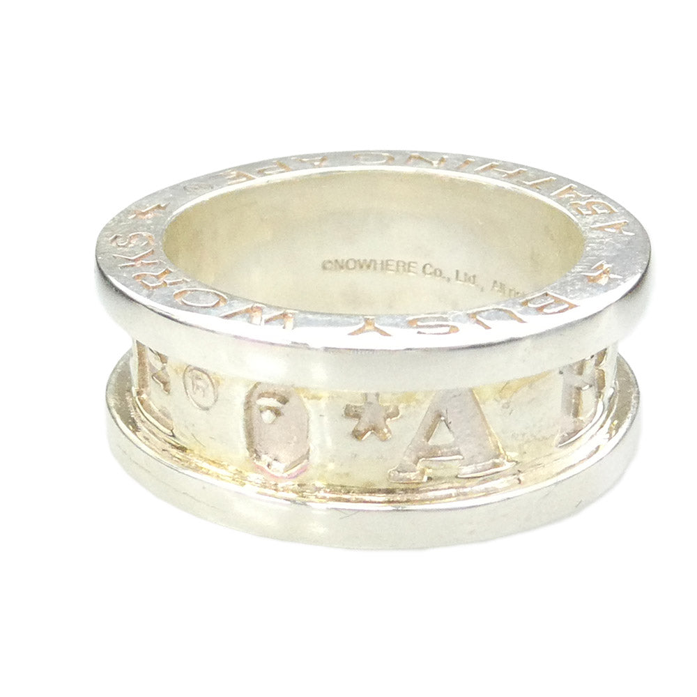 A BATHING APE アベイシングエイプ 24SS 1K30182002 BAPE LOGO RING ロゴデザイン SILVER 925 リング シルバー系 21.5号【中古】
