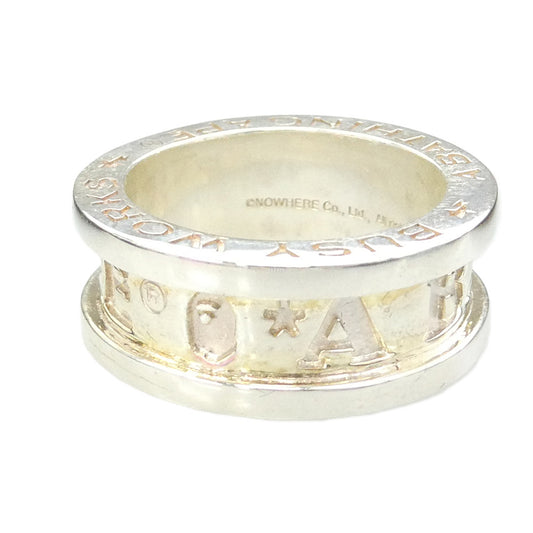 A BATHING APE アベイシングエイプ 24SS 1K30182002 BAPE LOGO RING ロゴデザイン SILVER 925 リング シルバー系 21.5号【中古】