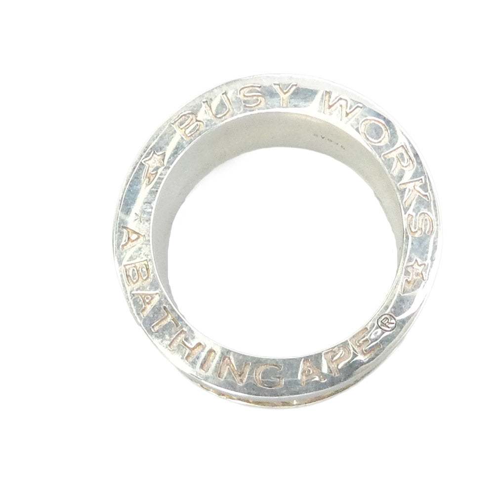 A BATHING APE アベイシングエイプ 24SS 1K30182002 BAPE LOGO RING ロゴデザイン SILVER 925 リング シルバー系 21.5号【中古】