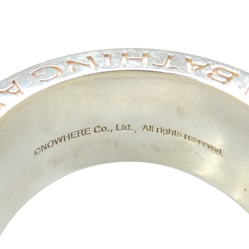 A BATHING APE アベイシングエイプ 24SS 1K30182002 BAPE LOGO RING ロゴデザイン SILVER 925 リング シルバー系 21.5号【中古】