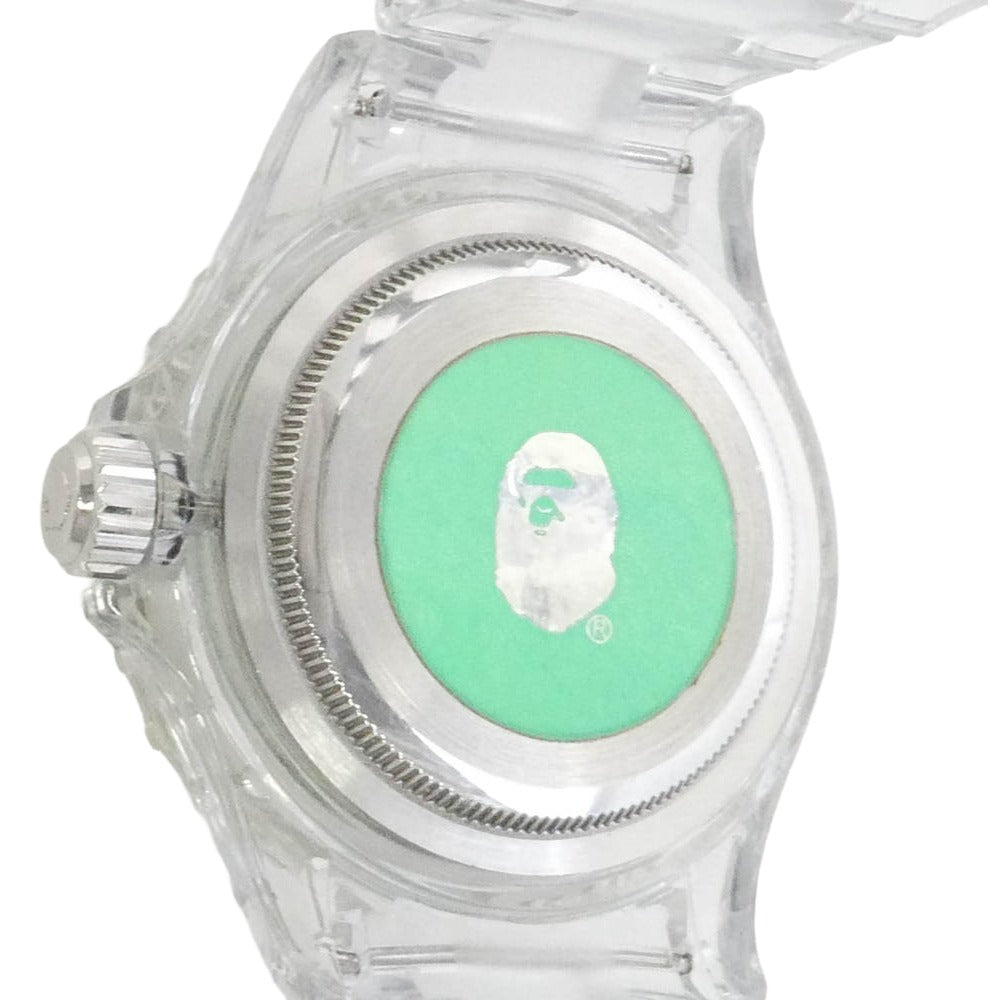 A BATHING APE アベイシングエイプ BAPEX CLEAR WATCH ベイペックス クリアウォッチ クオーツ 腕時計 クリア系【中古】
