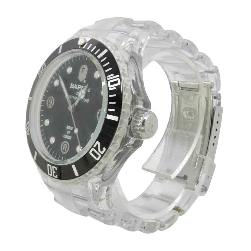 A BATHING APE アベイシングエイプ BAPEX CLEAR WATCH ベイペックス クリアウォッチ クオーツ 腕時計 クリア系【中古】
