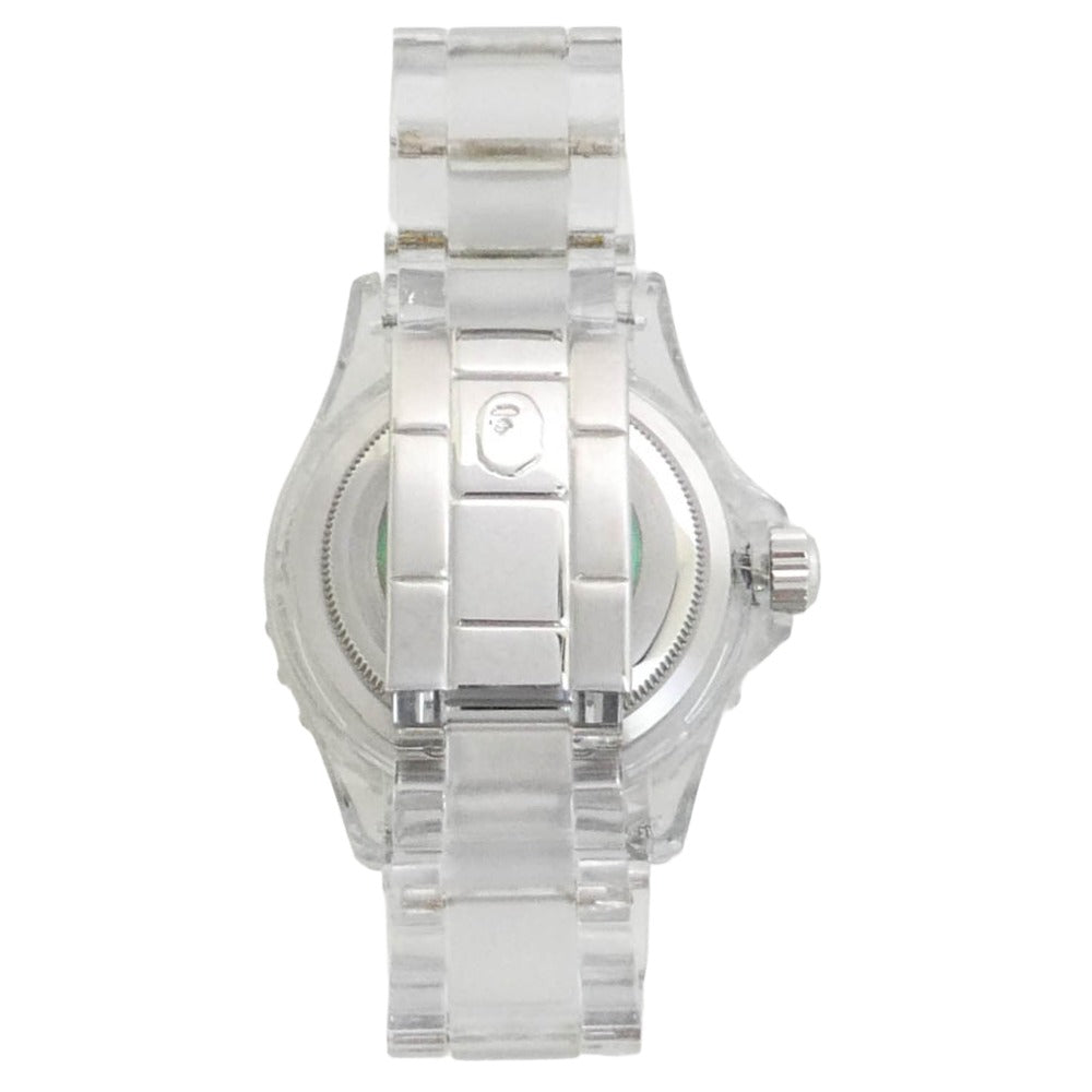 A BATHING APE アベイシングエイプ BAPEX CLEAR WATCH ベイペックス クリアウォッチ クオーツ 腕時計 クリア系【中古】