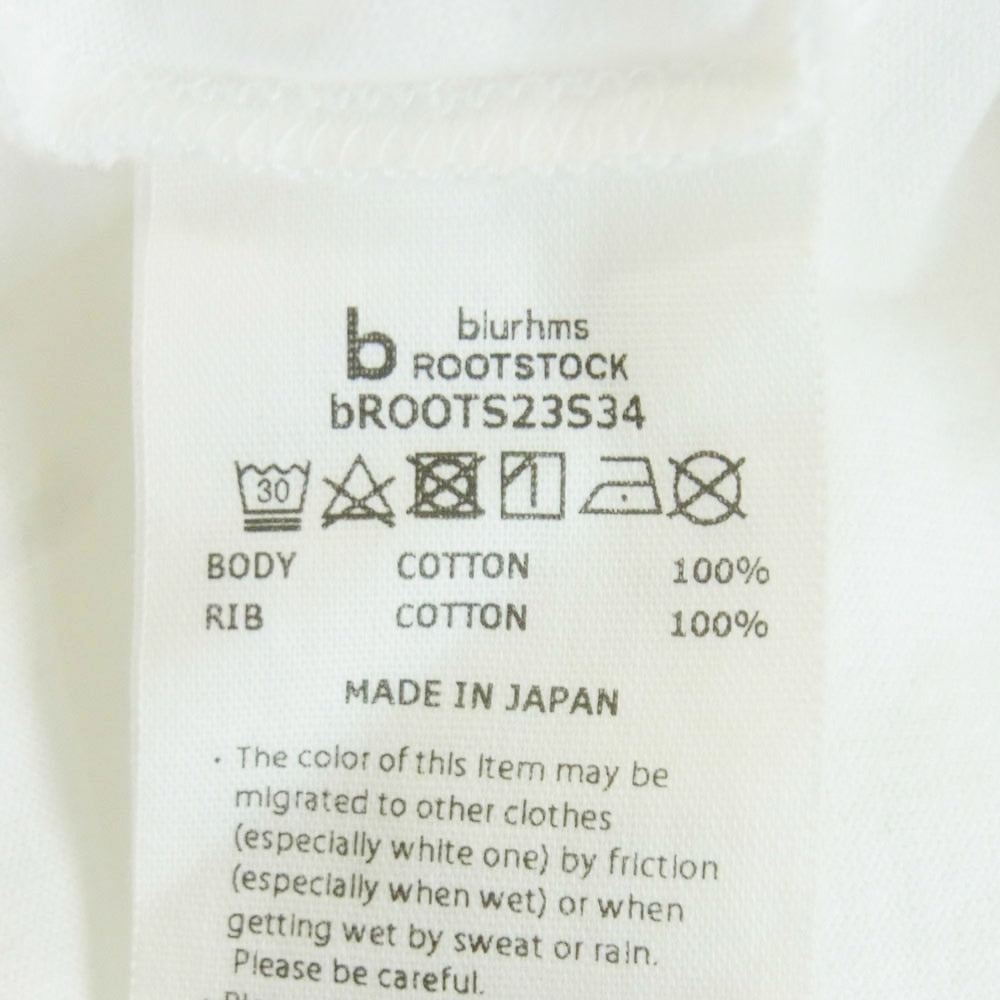 blurhms ROOTSTOCK ブラームスルーツストック 23SS bROOTS23S34 ARMEE Print Tee BIG プリント 半袖 Tシャツ カットソー ホワイト系 3【中古】