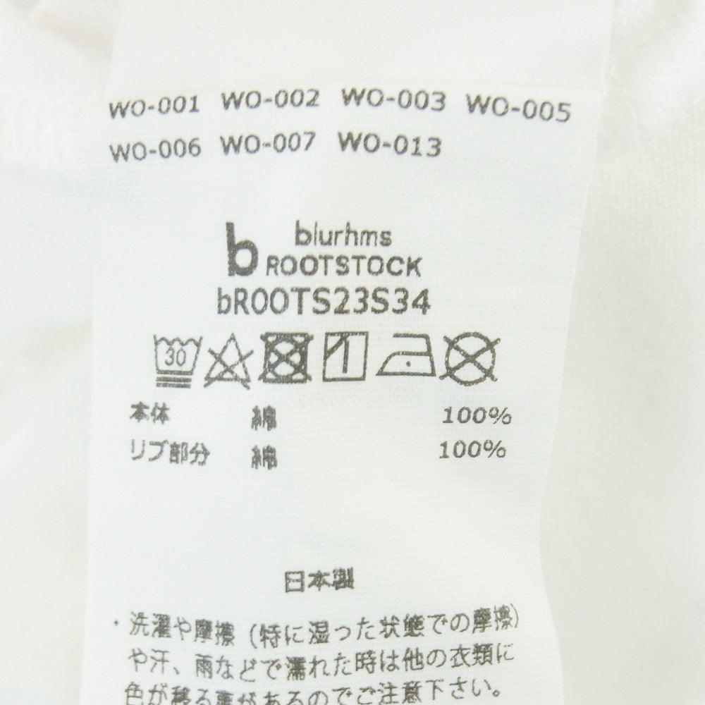 blurhms ROOTSTOCK ブラームスルーツストック 23SS bROOTS23S34 ARMEE Print Tee BIG プリント 半袖 Tシャツ カットソー ホワイト系 3【中古】