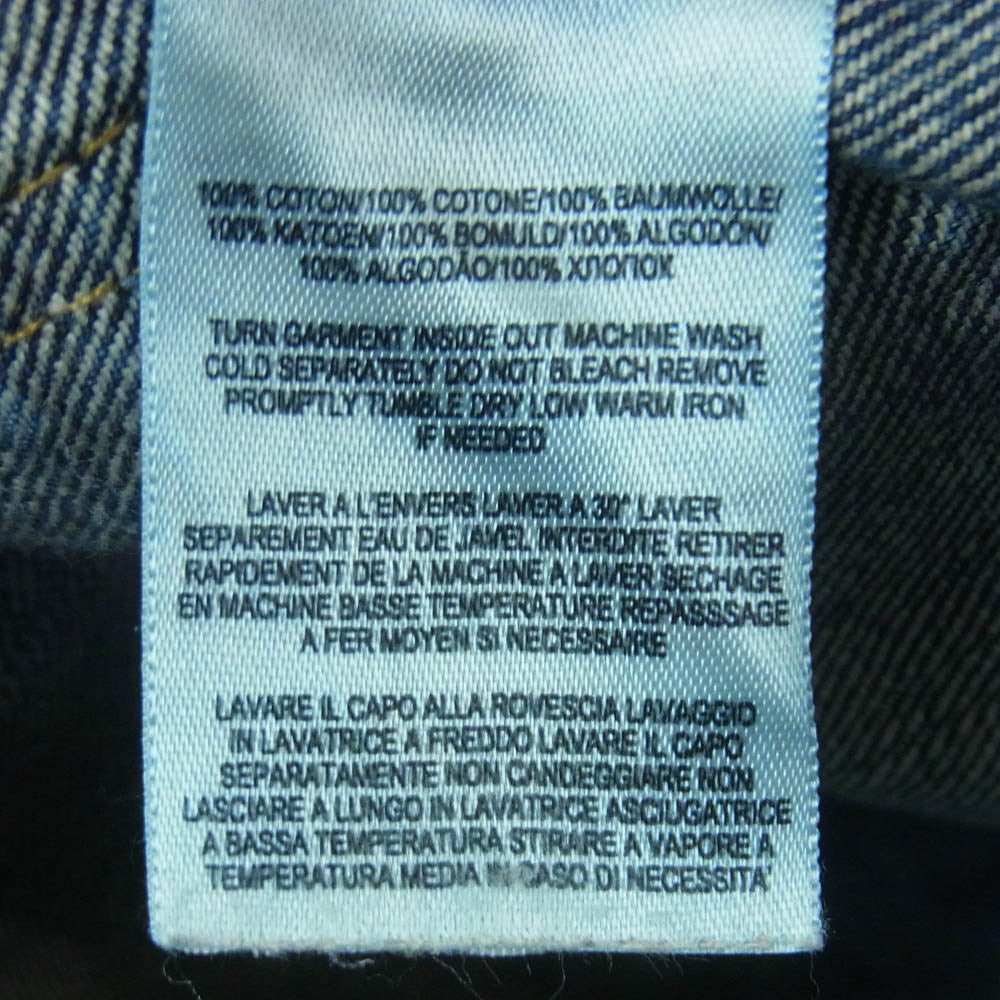 RRL ダブルアールエル ロゴ刺繍 セルビッチ ボタンフライ ダメージ加工 デニム パンツ インディゴブルー系 34 × 30【中古】