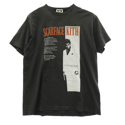 KITH キス 25AW KHM034171 × Scarface スカーフェイス Film Poster Tee ヴィンテージ加工 フィルム ポスター プリント Tシャツ 半袖カットソー ブラック系 M【中古】