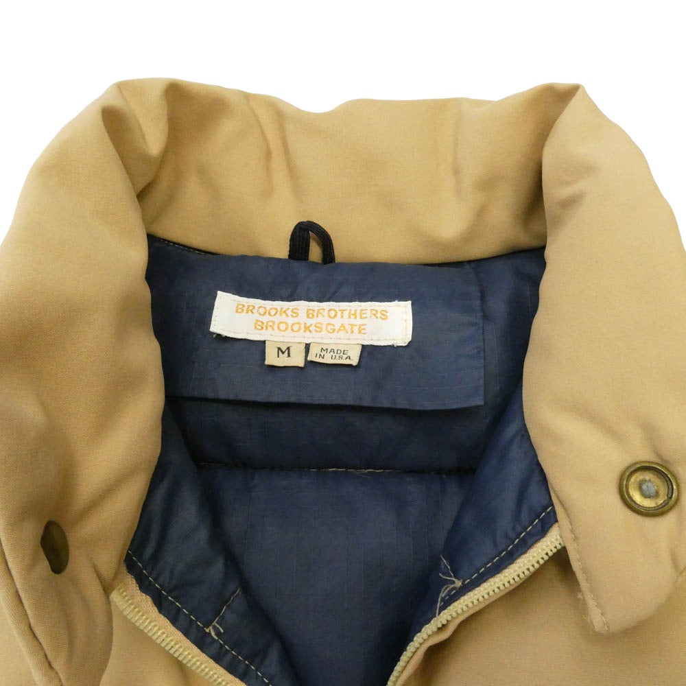 Brooks Brothers ブルックスブラザーズ BROOKSGATE USA製 TALON ZIP ダウン ベスト ベージュ系 M【中古】