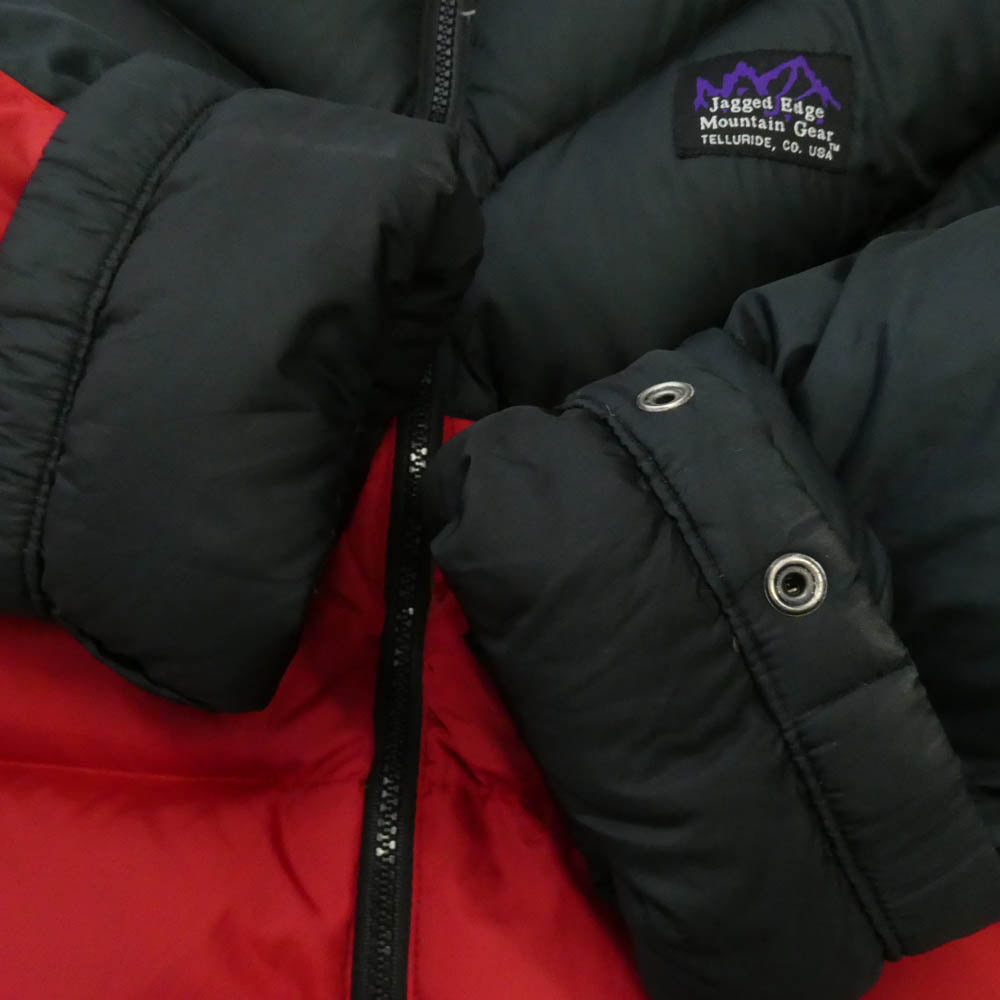 ジャギッドエッジ 90s DOWN JACKET ダウン ジャケット ブラック系 レッド系 S【中古】