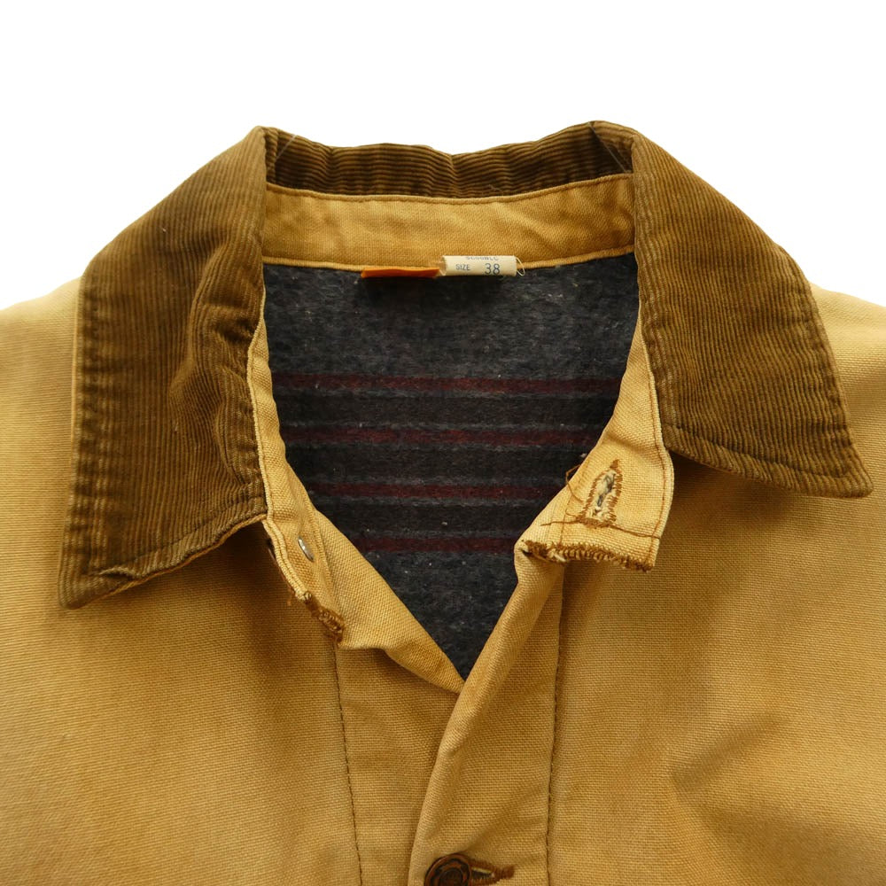 ヴィンテージ 80s USA製 BIG BEN by Wrangler USA製 ブランケット ライナー ダック カバーオール ワーク ジャケット ベージュ系 38【中古】
