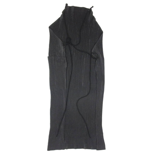ISSEY MIYAKE イッセイミヤケ im product アイムプロダクト プリーツ加工 エプロン ブラック系 サイズ表記無【中古】