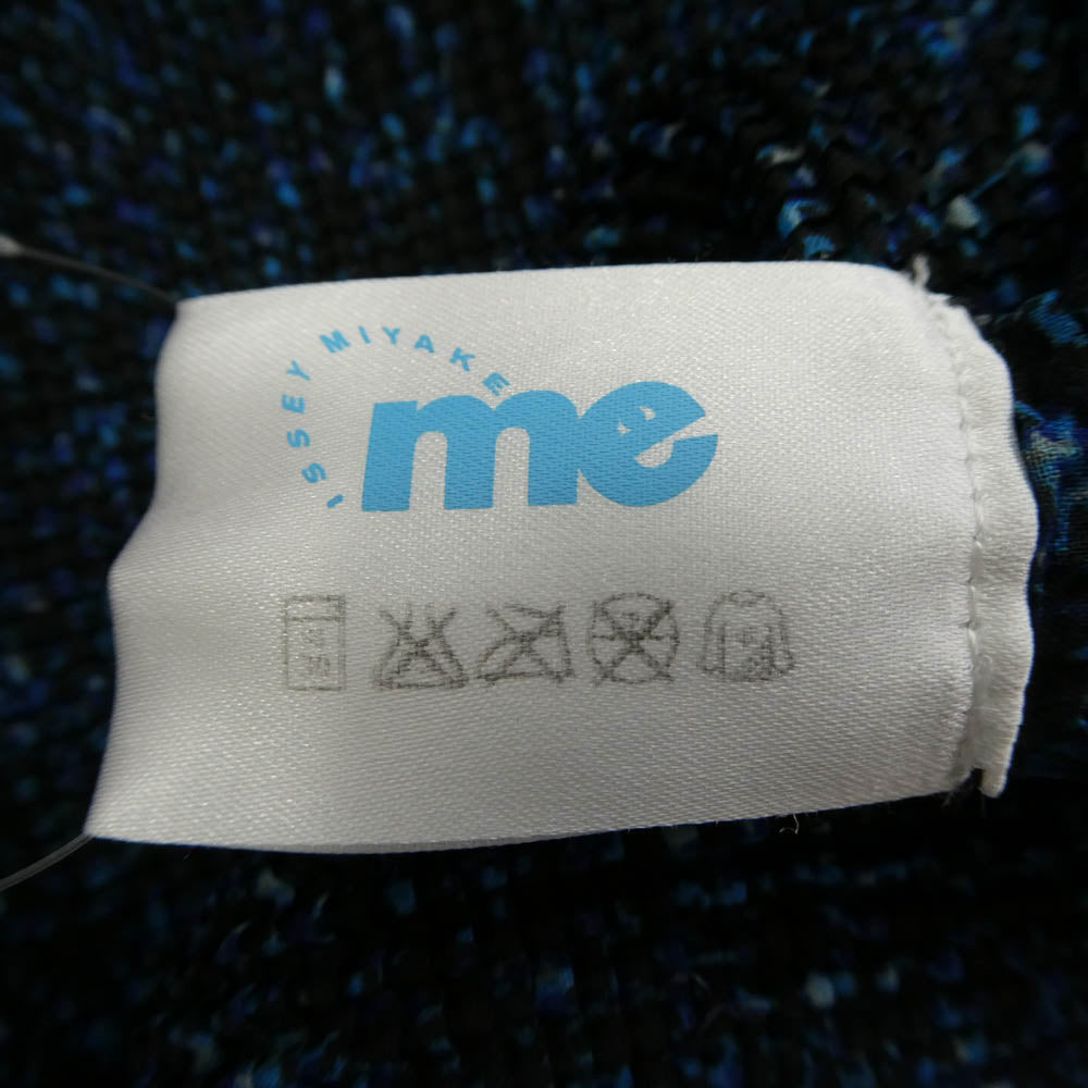 ISSEY MIYAKE イッセイミヤケ MI83FJ501 me ミー ボックスプリーツ 総柄 ボトルネック カットソー 長袖 ネイビー系 FREE【中古】