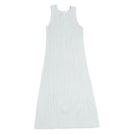 PLEATS PLEASE プリーツプリーズ イッセイミヤケ PP55-JH101 プリーツ加工 スキッパー ノースリーブ ワンピース グレー系 2【中古】