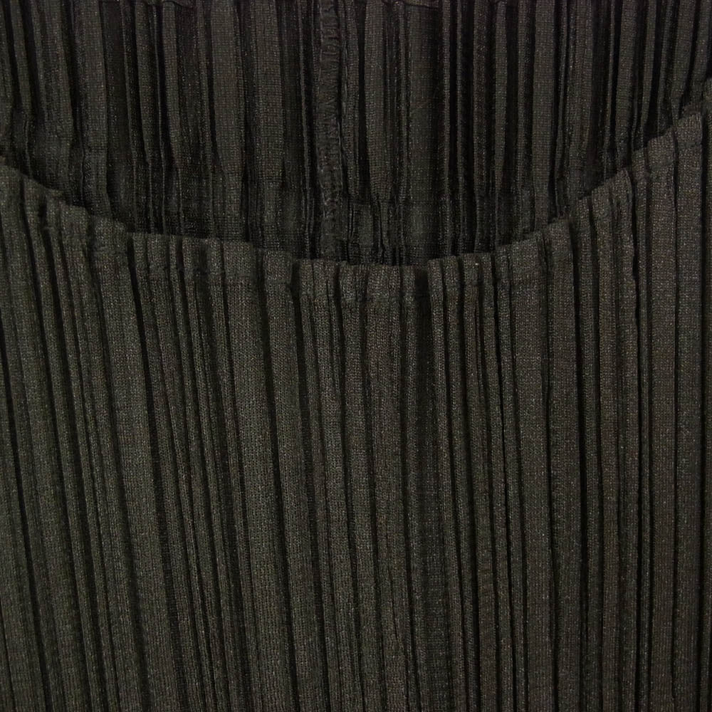 PLEATS PLEASE プリーツプリーズ イッセイミヤケ PP73-JK574 プリーツ加工 フレア 裾レース ノースリーブ ワンピース ダークブラウン系 4【中古】