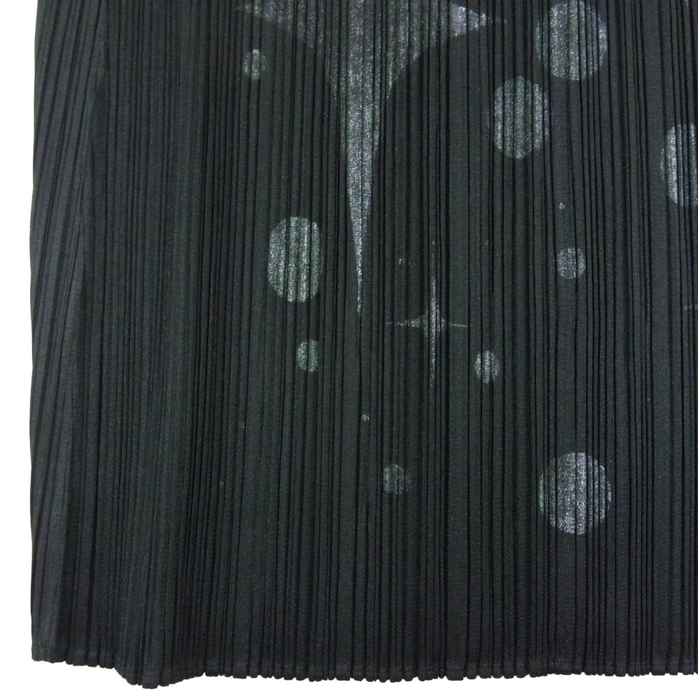 PLEATS PLEASE プリーツプリーズ イッセイミヤケ PP51-JG754 プリーツ加工 星屑 天の川 ミモレ丈 スカート ブラック系 1【中古】