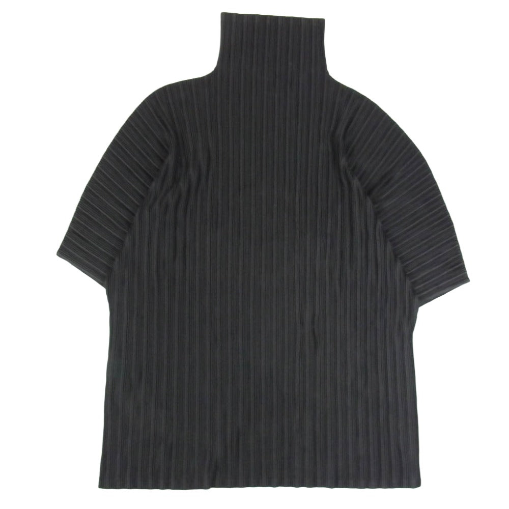 PLEATS PLEASE プリーツプリーズ イッセイミヤケ PP23-FT365 プリーツ加工 ハイネック ドルマンスリーブ 七分袖 チュニック トップス ブラック系 3【中古】