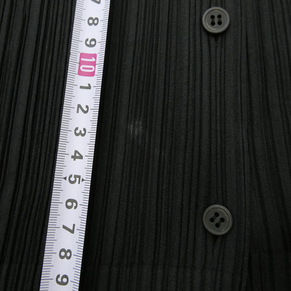 PLEATS PLEASE プリーツプリーズ イッセイミヤケ PP43-JE744 プリーツ加工 ノースリーブ フリンジ ハイネック ブラウス シャツ ブラック系 5【中古】
