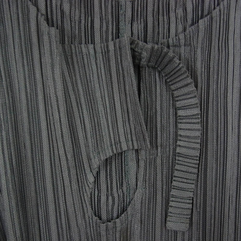 レディース PLEATS PLEASE 半袖プリーツワンピース ダークグレー