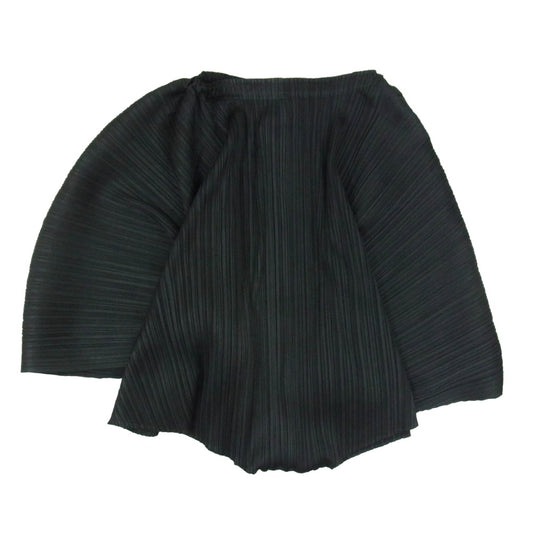 PLEATS PLEASE プリーツプリーズ イッセイミヤケ PP23-JF511 プリーツ加工 総柄 ボリューム ハーフ パンツ キュロット ブラック系 1【中古】