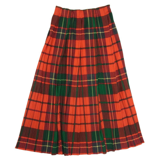 PLEATS PLEASE プリーツプリーズ イッセイミヤケ PP14-JG366 プリーツ加工 タータンチェック ロング スカート レッド系 1【中古】