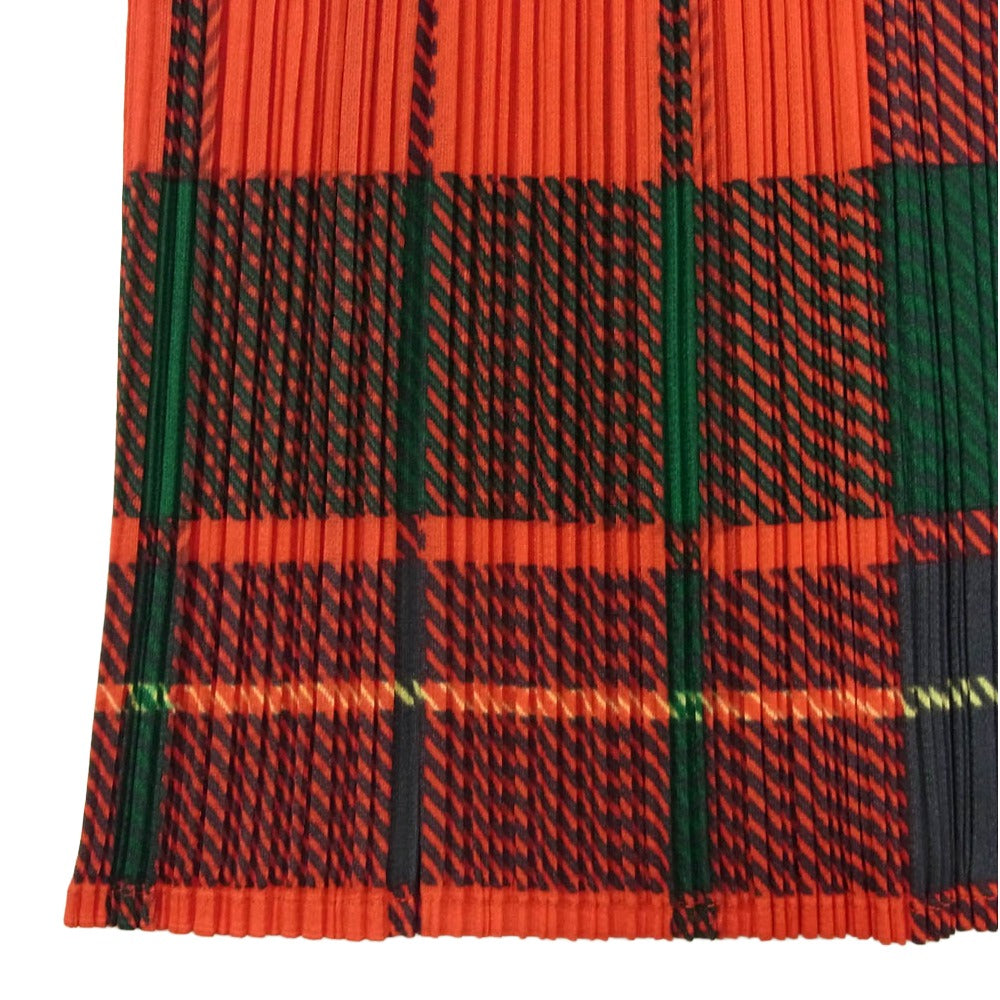 PLEATS PLEASE プリーツプリーズ イッセイミヤケ PP14-JG366 プリーツ加工 タータンチェック ロング スカート レッド系 1【中古】