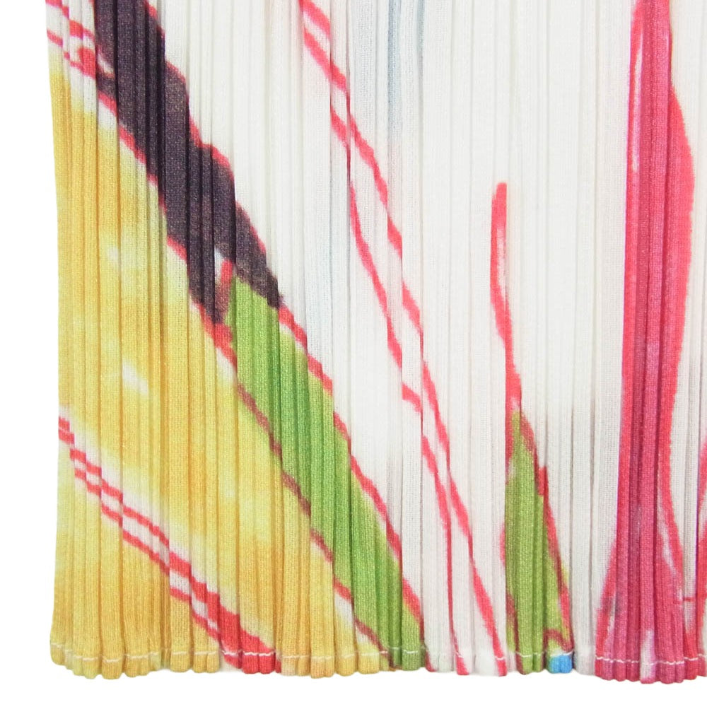 PLEATS PLEASE プリーツプリーズ イッセイミヤケ PP51-JH816 プリーツ加工 総柄 ノースリーブ ワンピース マルチカラー ホワイト系 3【中古】