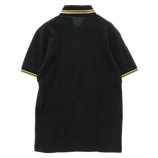 FRED PERRY フレッドペリー ロゴ刺繍 鹿の子 半袖 ポロシャツ ブラック系 36【中古】
