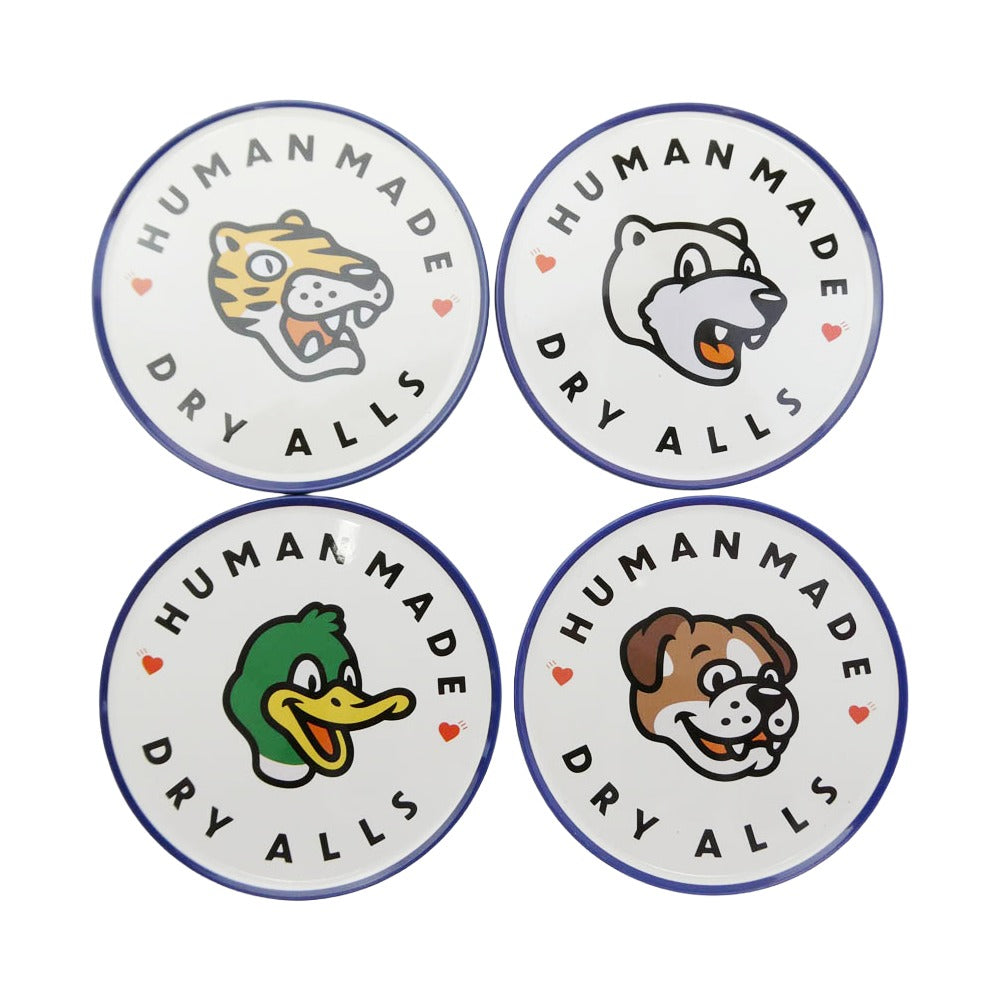 HUMAN MADE ヒューマンメイド ANIMAL COASTER SET コースター セット ホワイト系 ブルー系【美品】【中古】