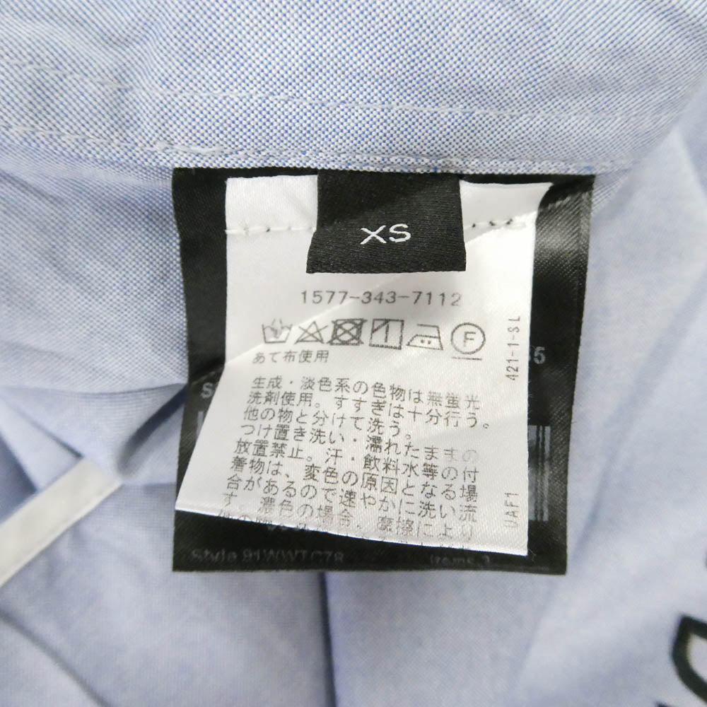 CALVIN KLEIN カルバンクライン 205W39NYC イタリア製 バック刺繍 長袖シャツ サックスブルー ライトブルー系 XS【中古】