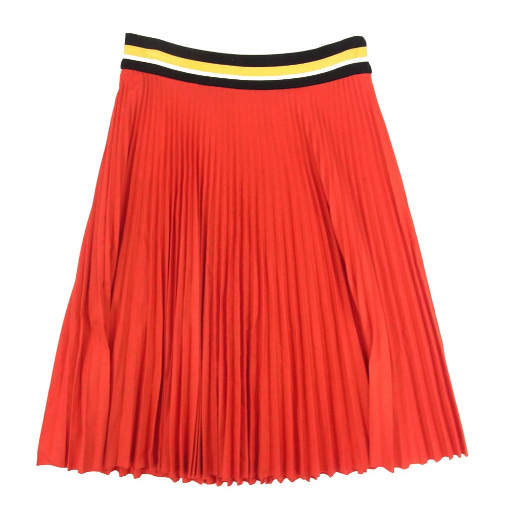 PRADA プラダ イタリア製 ミディ丈 プリーツ スカート レッド系 40【中古】