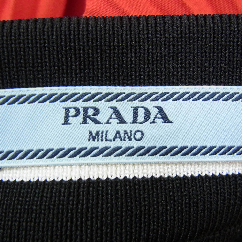 PRADA プラダ イタリア製 ミディ丈 プリーツ スカート レッド系 40【中古】