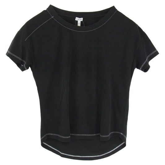 LOEWE ロエベ 19SS S6199401CR バック アナグラム ロゴ カットソー Tシャツ 半袖 ブラック系 S【中古】