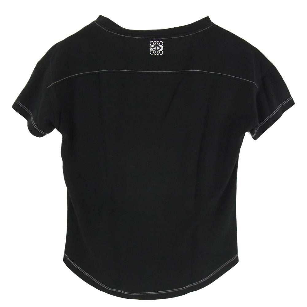 LOEWE ロエベ 19SS S6199401CR バック アナグラム ロゴ カットソー Tシャツ 半袖 ブラック系 S【中古】