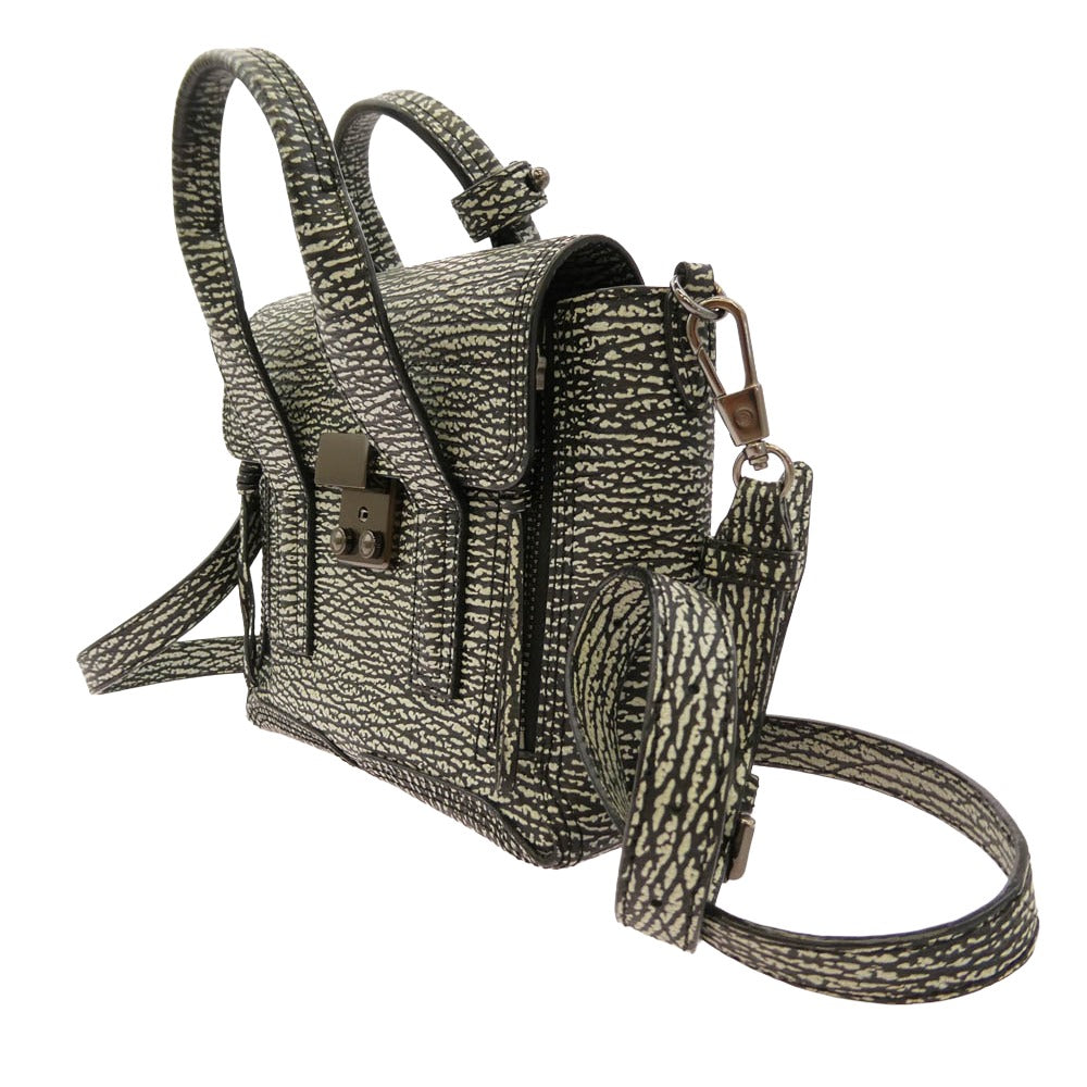 スリーワンフィリップリム Pashli Mini Satchel ミニサッチェル 2wayショルダー ハンドバッグ ブラック系 ホワイト系【中古】