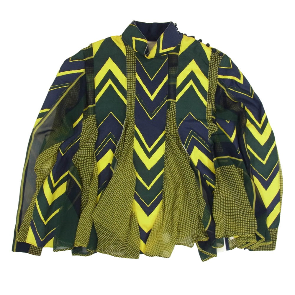 Sacai サカイ 15-02317 再構築 シフォン プルオーバー ブラウス 総柄 マルチカラー系 1【中古】