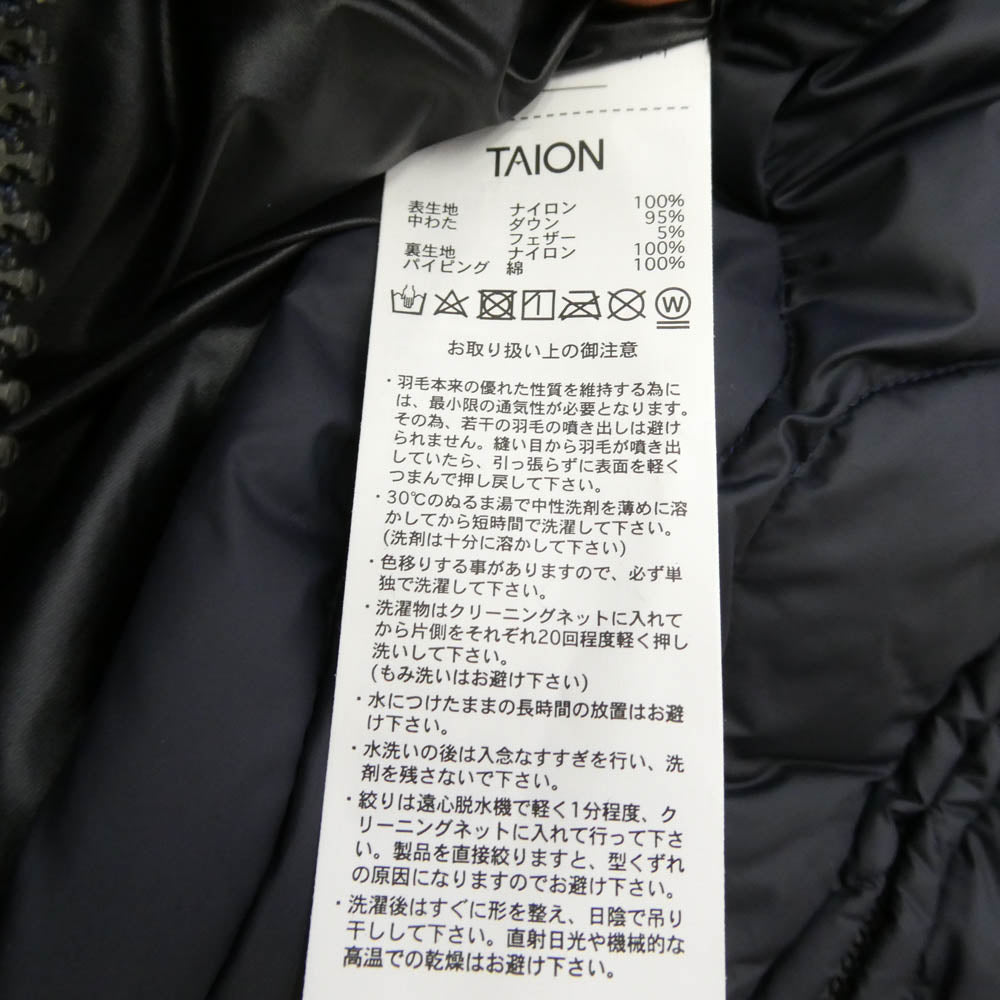 タイオン TAION-M65VLSZBML-1 ミリタリー M65 ライナーWジップ ソフトシェル ダウンベスト ダークネイビー系 S【中古】