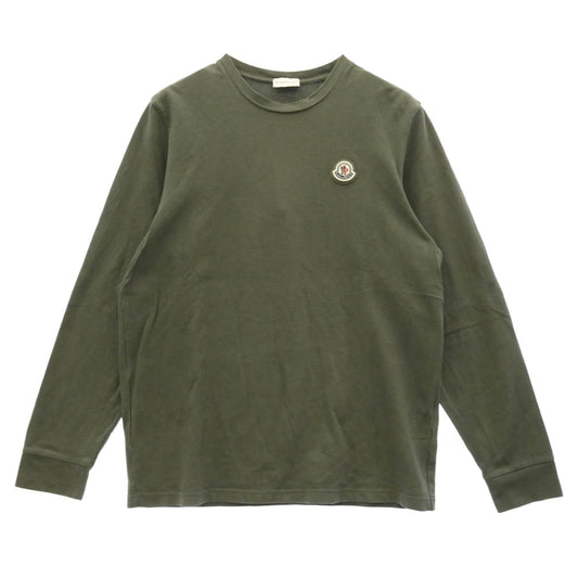 MONCLER モンクレール H20918D00005 LS TSHIRT ロングスリーブ クルーネック ロゴワッペン 長袖 Tシャツ カットソー カーキ カーキ系 M【中古】