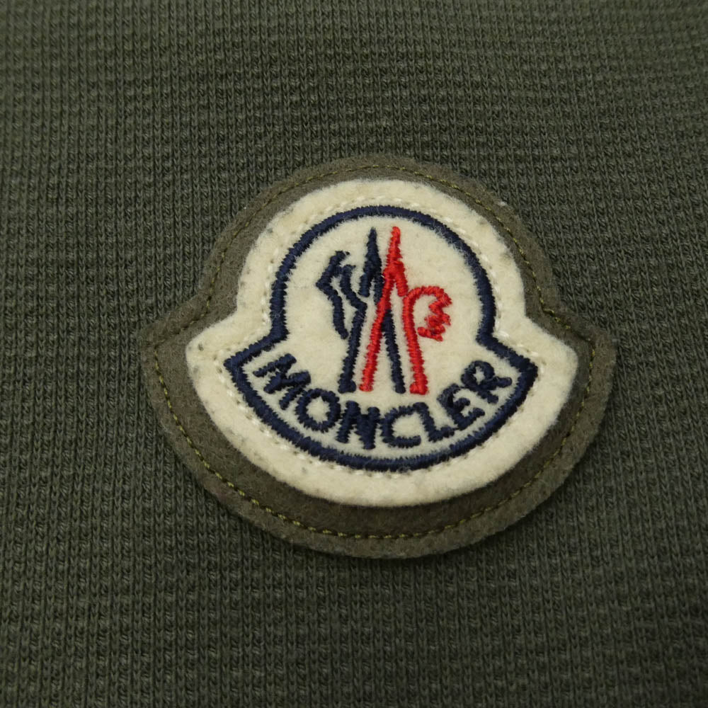 MONCLER モンクレール H20918D00005 LS TSHIRT ロングスリーブ クルーネック ロゴワッペン 長袖 Tシャツ カットソー カーキ カーキ系 M【中古】