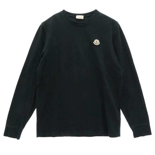 MONCLER モンクレール H20918D00005 LS TSHIRT ロングスリーブ クルーネック ロゴワッペン 長袖 Tシャツ カットソー ブラック ブラック系 M【中古】