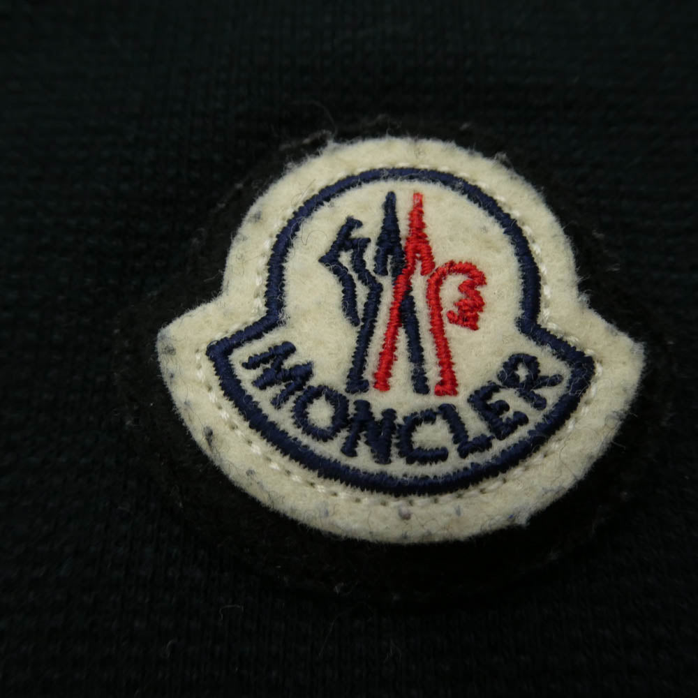 MONCLER モンクレール H20918D00005 LS TSHIRT ロングスリーブ クルーネック ロゴワッペン 長袖 Tシャツ カットソー ブラック ブラック系 M【中古】